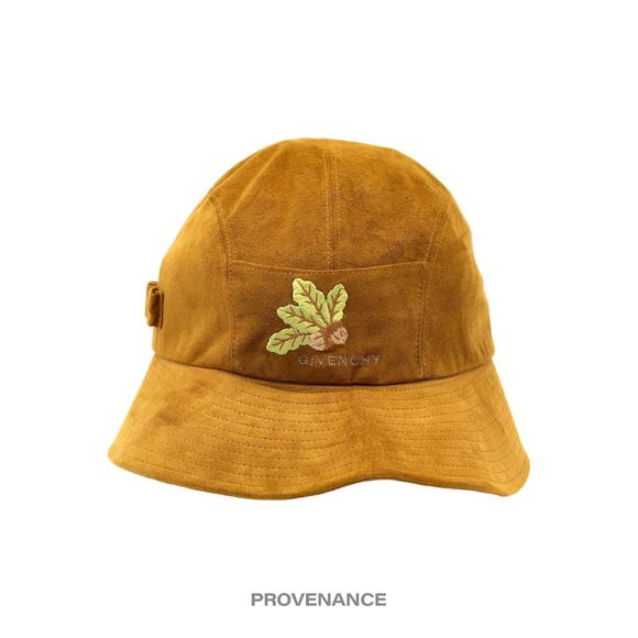 🔴 Givenchy Asymmetric Bucket Hat - Brown Acorn Microsuede - Picture 1 of 10